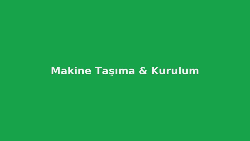 Makine taşıma ve yerleştirme sırasında saha ekibi